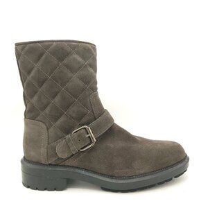 NEW Aquatalia Leva Quilted Moto Boots Womens 8 Suede Chic Quality Luxury Comfort